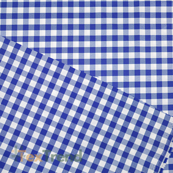 Tischdecke aus flecken- und wasserabweisendem Stoff - blaue Vichy-Karos