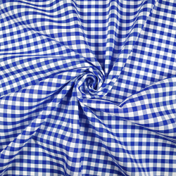 Tischdecke aus flecken- und wasserabweisendem Stoff - blaue Vichy-Karos