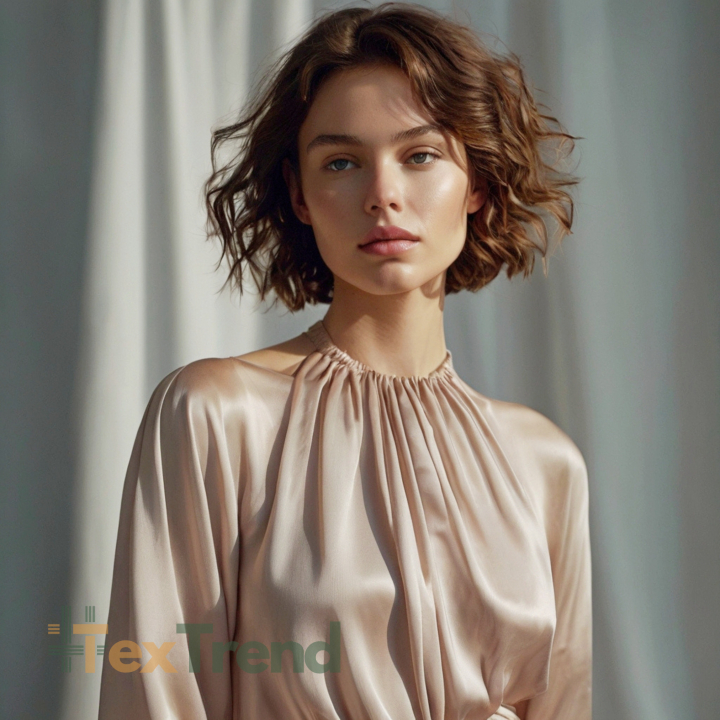 Armani Satin Stoff / Kunstseide - Beige 5