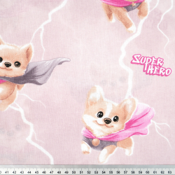 100% Baumwolle super Hunde auf rosa Hintergrund