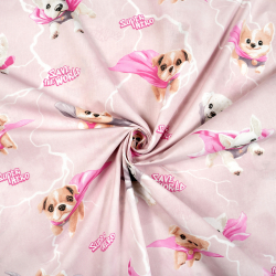 100% Baumwolle super Hunde auf rosa Hintergrund