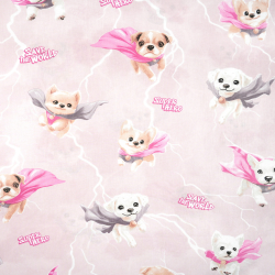100% Baumwolle super Hunde auf rosa Hintergrund