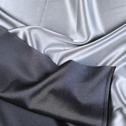 Doppelseitiger Bekleidungsstoff Satin / Taft - grau graphit 27