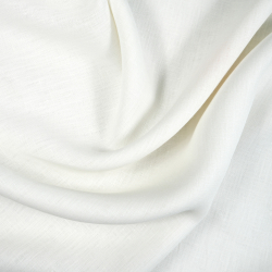 100% Leinen Bekleidungsstoff warm weiß (Off white) - 185g - (12)