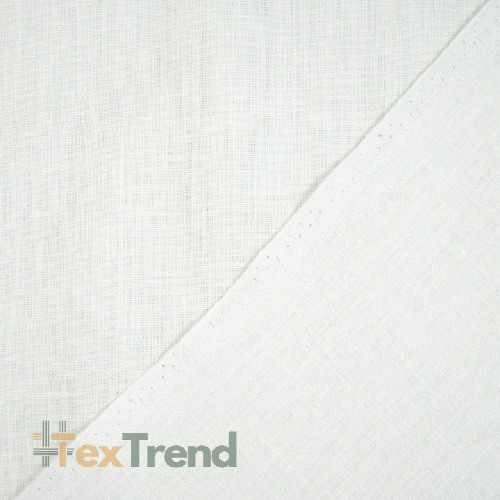 100% Leinen Bekleidungsstoff warm weiß (Off white) - 185g - (12)