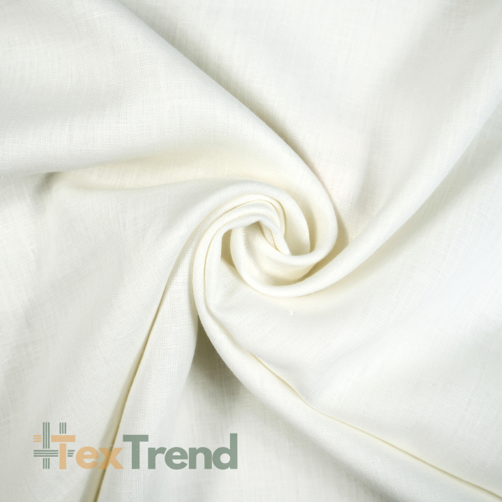 100% Leinen Bekleidungsstoff warm weiß (Off white) - 185g - (12)
