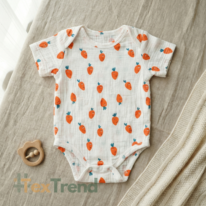 Doppel-Gaze mit Karottenmuster auf weißem Hintergrund