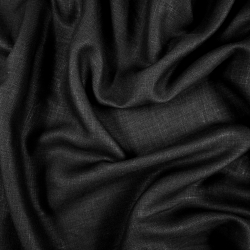 100% Leinen Bekleidungsstoff schwarz (Black) sanforisiert und weich - 185g - (13)
