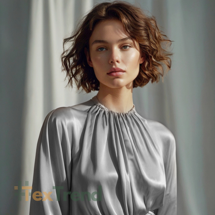 Armani Satin Stoff / Kunstseide - grau 23