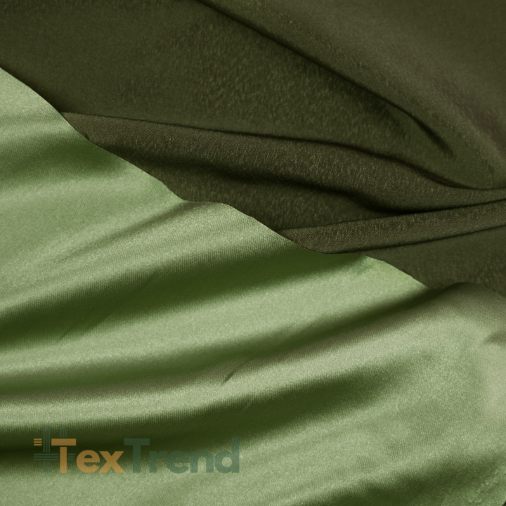 Zweifarbiger Bekleidungsstoff Satin / Taft - Oliv 35