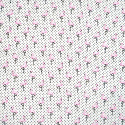 Doppel-Gaze bedruckte rosa Mini-Flamingos mit Punkten