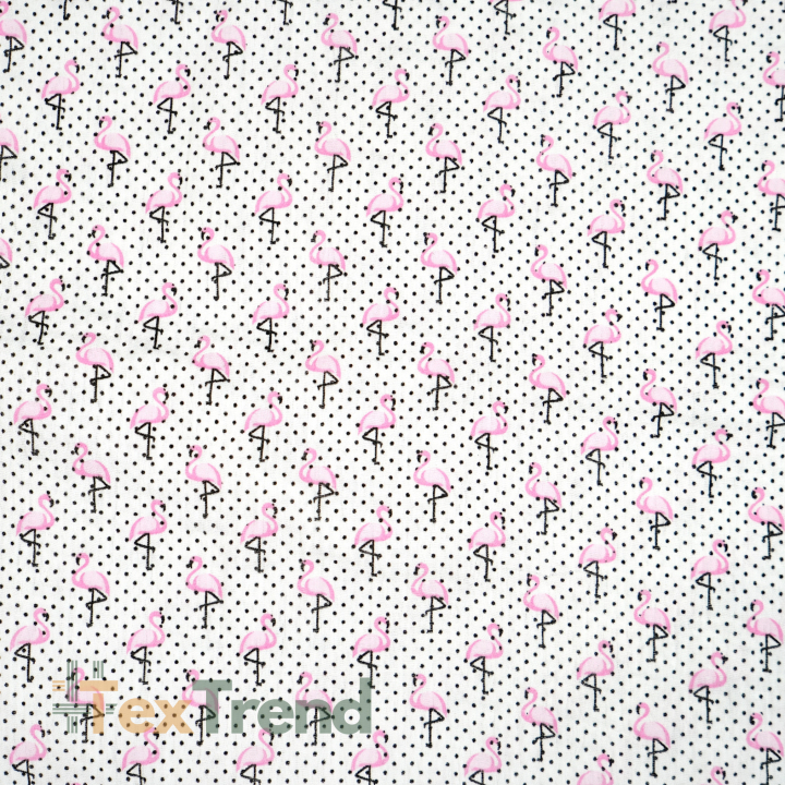 Doppel-Gaze bedruckte rosa Mini-Flamingos mit Punkten