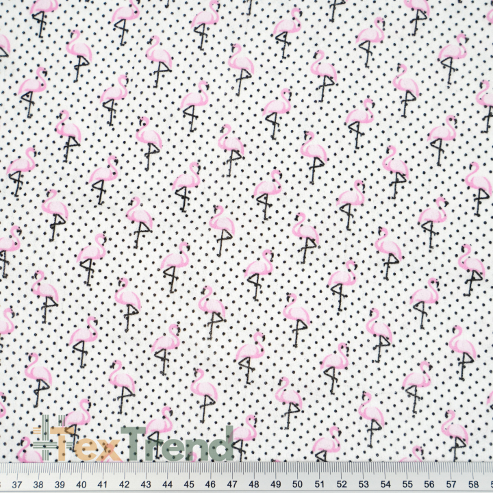 Doppel-Gaze bedruckte rosa Mini-Flamingos mit Punkten