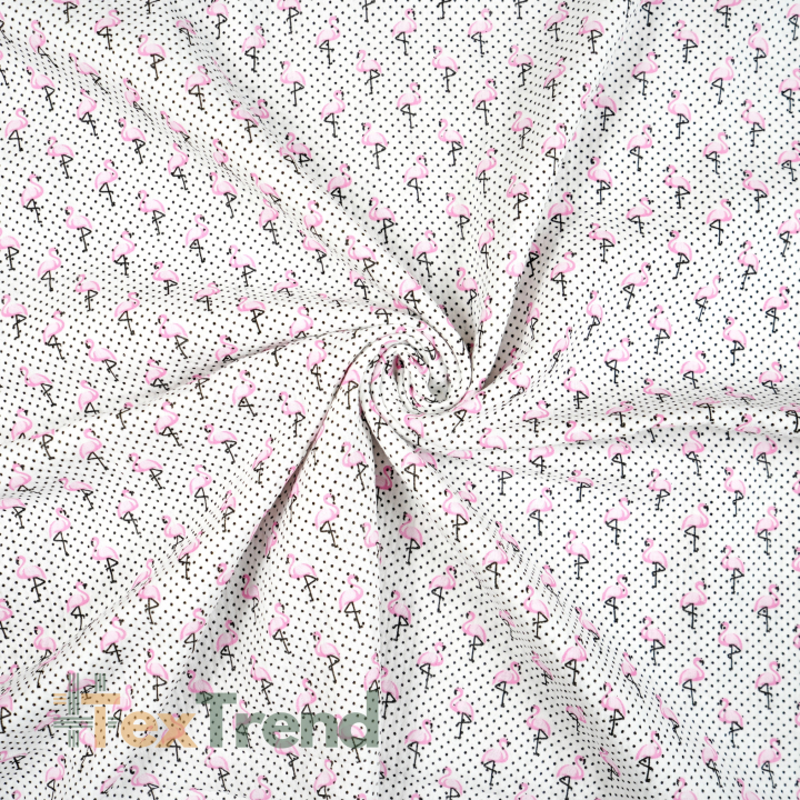 Doppel-Gaze bedruckte rosa Mini-Flamingos mit Punkten