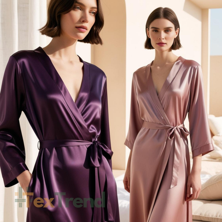 Kleidungsstoff Satin mit Lycra - dunkles Violett 77
