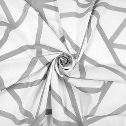 100% Baumwolle Spinnennetz grau auf weißem Hintergrund