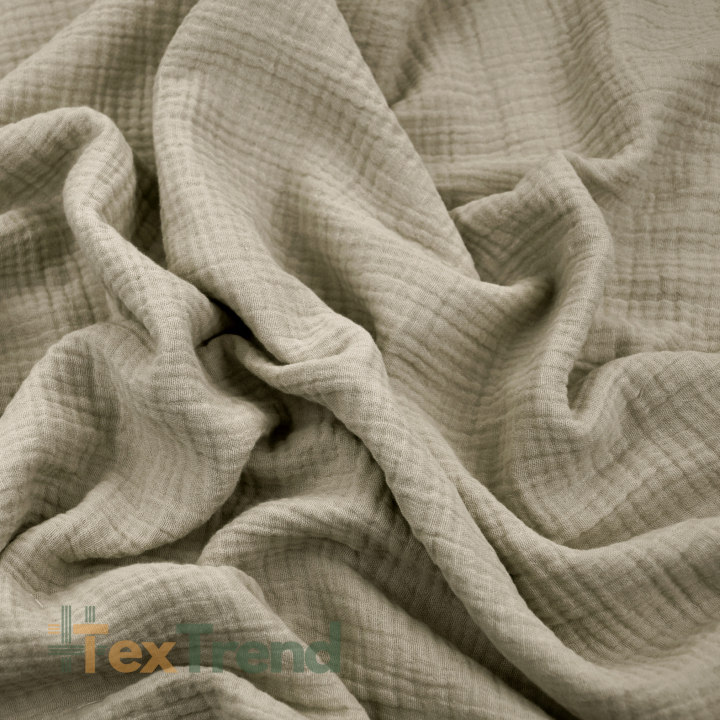 Musselin Double Gauze grau-beige (Latte)