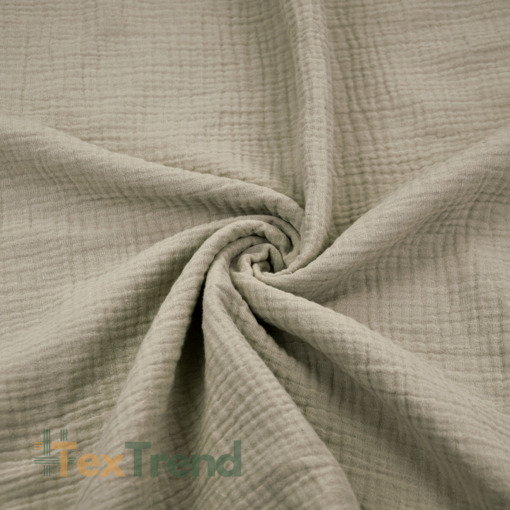 Musselin Double Gauze grau-beige (Latte)