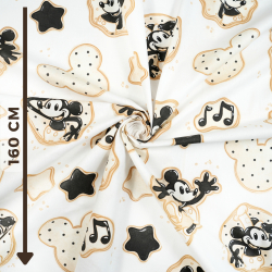 100% Baumwolle Miki schwarz-beige auf weißem Hintergrund