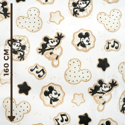 100% Baumwolle Miki schwarz-beige auf weißem Hintergrund