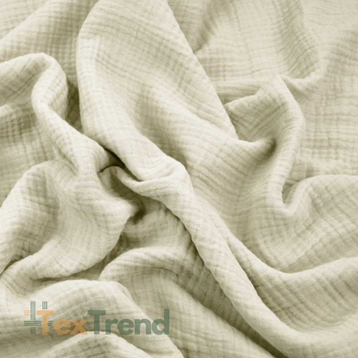 Baumwoll-Musselin Double Gauze - kaltes Beige
