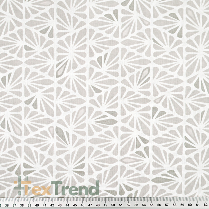 100% Baumwolle mit pflanzlichem Mosaikmuster in Beige