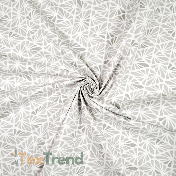 100% Baumwolle mit pflanzlichem Mosaikmuster in Beige