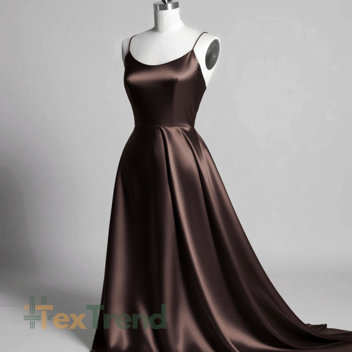 Kleidungsstoff Satin mit Lycra - Dunkelbraun 26