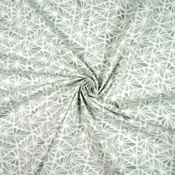 100% Baumwolle mit pflanzlichem Mosaikmuster in Salbeigrün