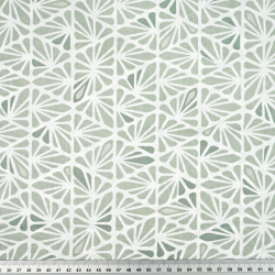100% Baumwolle mit pflanzlichem Mosaikmuster in Salbeigrün