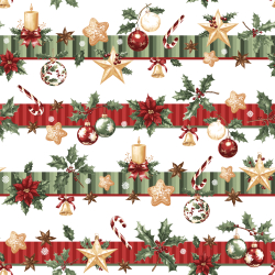100% Baumwolle mit Weihnachtsstreifen auf weißem Hintergrund