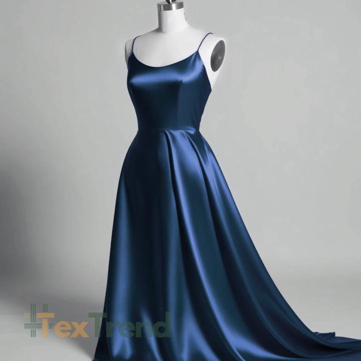 Kleidungsstoff Satin mit Lycra - Dunkelblau 93