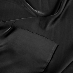 Armani Satin Stoff / Kunstseide - schwarz 44