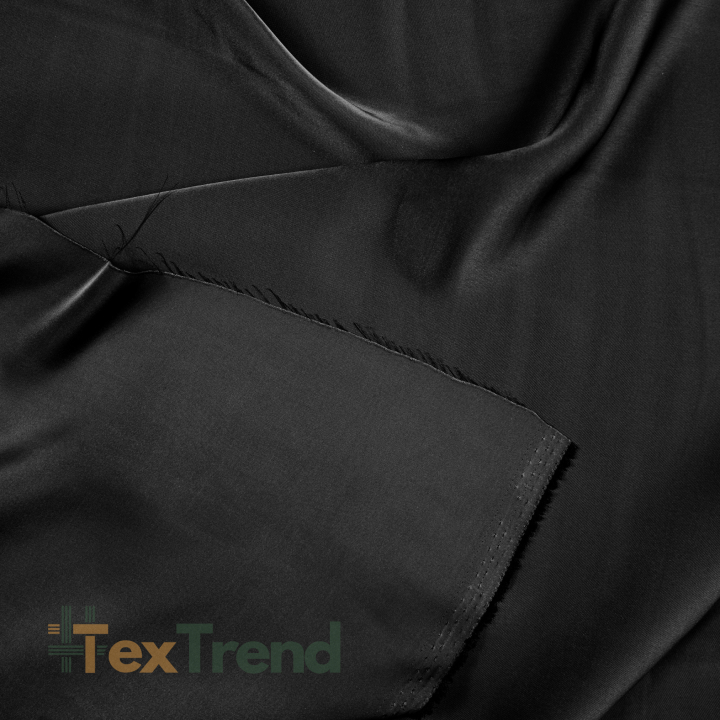 Armani Satin Stoff / Kunstseide - schwarz 44