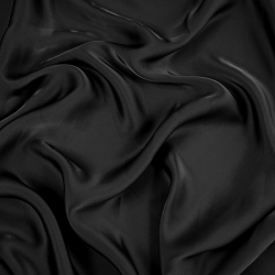 Armani Satin Stoff / Kunstseide - schwarz 44