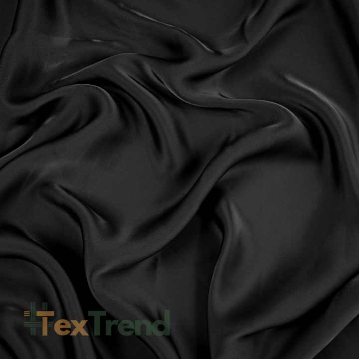 Armani Satin Stoff / Kunstseide - schwarz 44