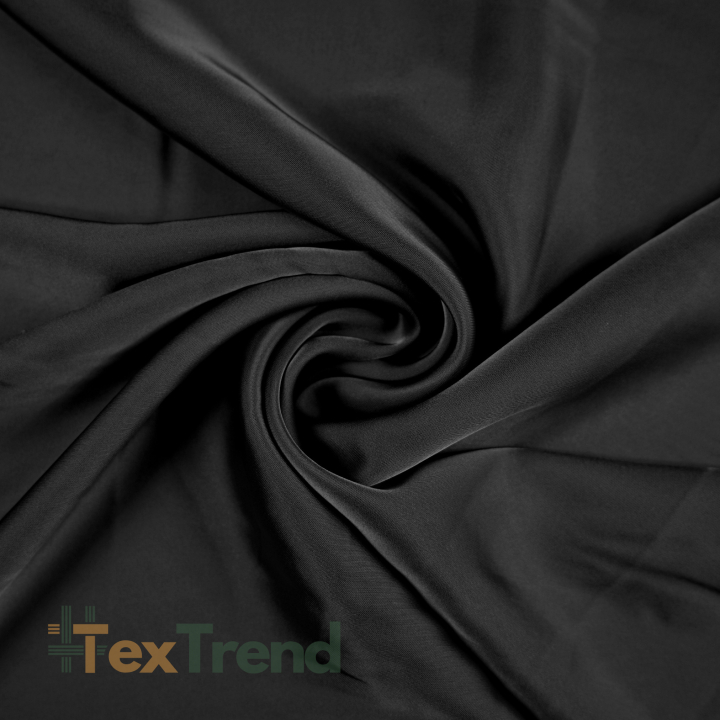 Armani Satin Stoff / Kunstseide - schwarz 44