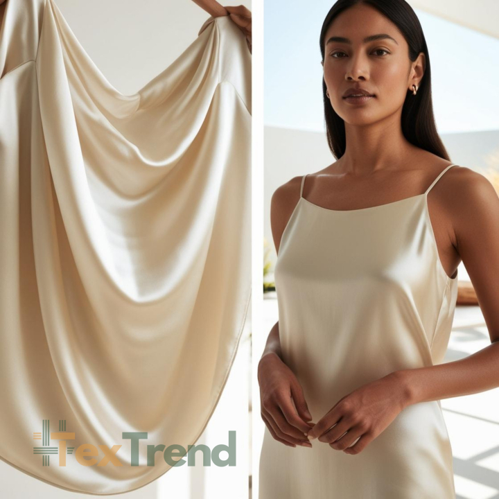 Armani Satin Stoff / Kunstseide - hellbeige 3