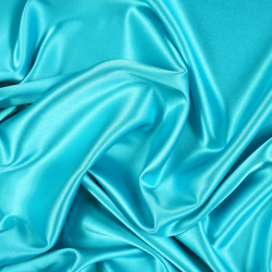 Kleidungsstoff Satin mit Lycra - Türkis 89