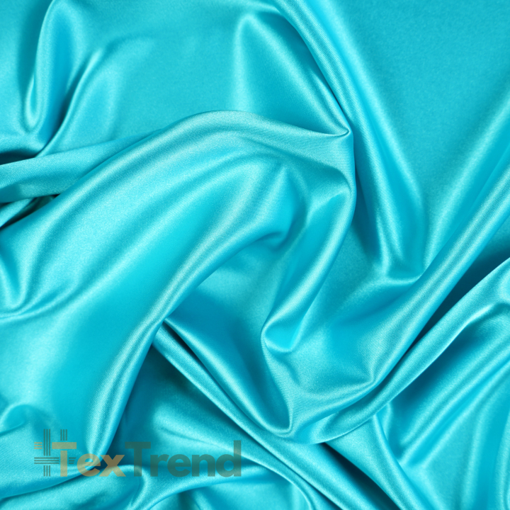Kleidungsstoff Satin mit Lycra - Türkis 89