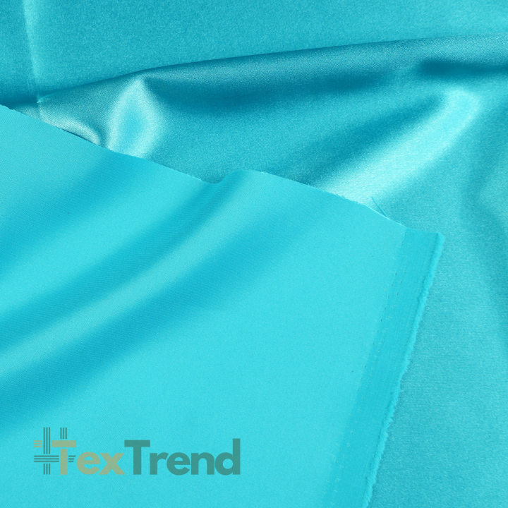 Kleidungsstoff Satin mit Lycra - Türkis 89