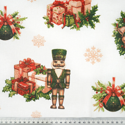 100% Baumwolle Weihnachtsmuster Nussknacker mit Geschenken