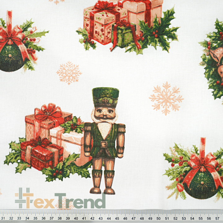 100% Baumwolle Weihnachtsmuster Nussknacker mit Geschenken