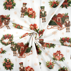 100% Baumwolle Weihnachtsmuster Nussknacker mit Geschenken