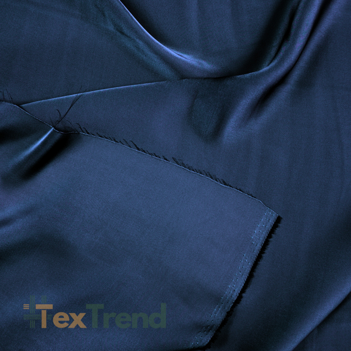Armani Satin Stoff / Kunstseide - marineblau 41