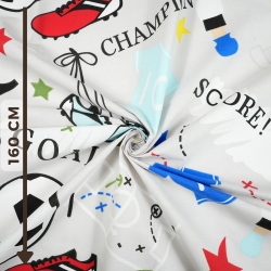 100% Baumwolle Fußball Champion auf hellgrauem Hintergrund