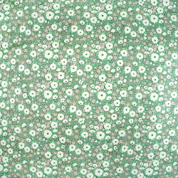 100% Baumwolle bunte Wiese auf grünem Hintergrund - 220 cm