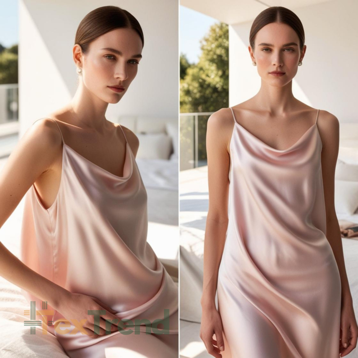 Armani Satin Stoff / Kunstseide - pudriger Rosa 4