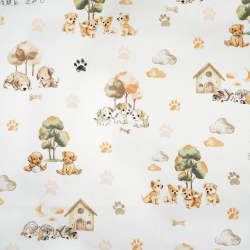 100% Baumwolle Welpen auf weißem Hintergrund