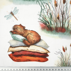 100% Baumwolle Capybara auf weißem Hintergrund